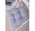 Подушка на стул Люкс - Горох на сером - small4
