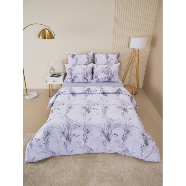 Постельное белье зима-лето из поплина с простыней на резинке - Ночная тишина