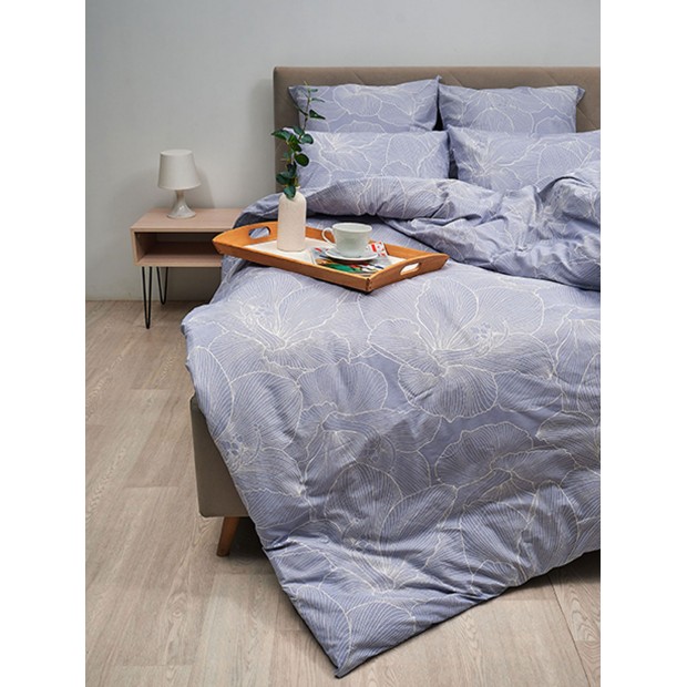 Пододеяльник поплин на молнии - Вернисаж, цвет светлый серый (Сток)