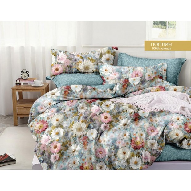 Постельное белье поплин эксклюзив на молнии - Цветочная симфония