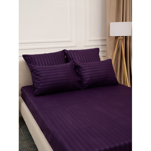 Простыня Микрофибра Страйп на резинке - Фиолетовый