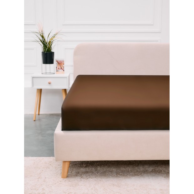 Простыня поплин гладкокрашеный - Коричневый