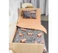 Постельное белье детское поплин с простыней на резинке - Капибары - small1