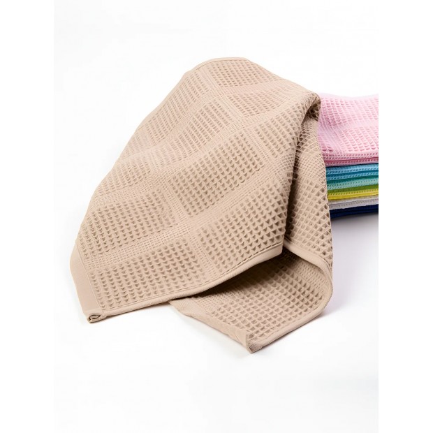 Полотенце вафельное гладкокрашеное - Бежевый