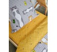 Постельное белье детское поплин без молнии с 1 наволочкой - Кот-батон - small1
