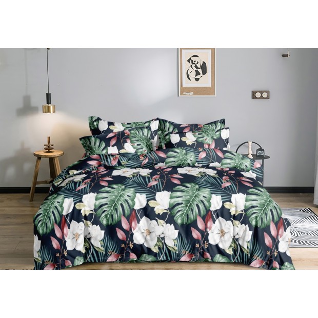 Постельное белье полисатин на молнии - Тропический цветок