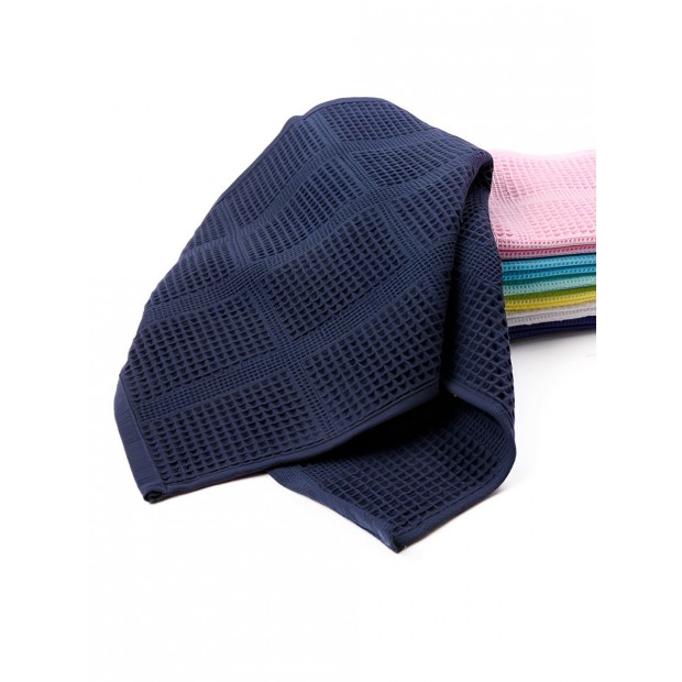 Полотенце вафельное гладкокрашеное - Тёмно-синий