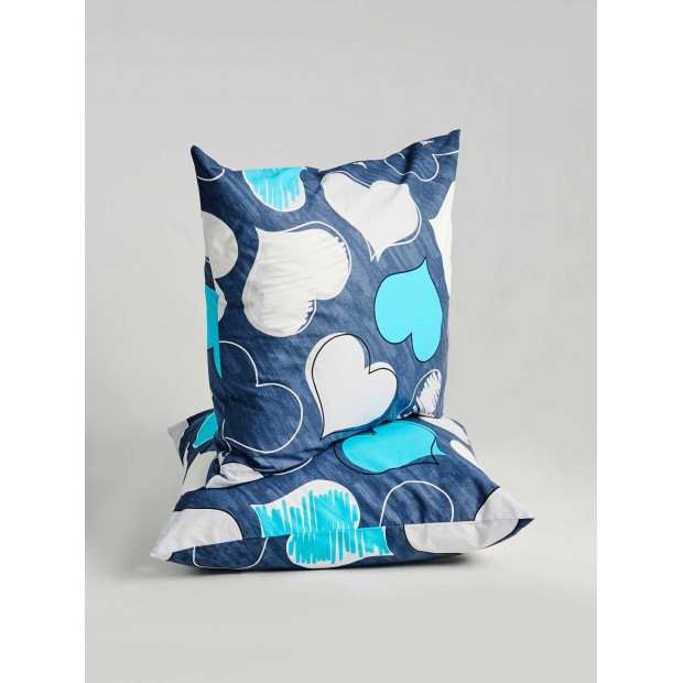 Наволочка Поплин 70*70 (Сток) - РОМАНТИКА (бирюзовый)