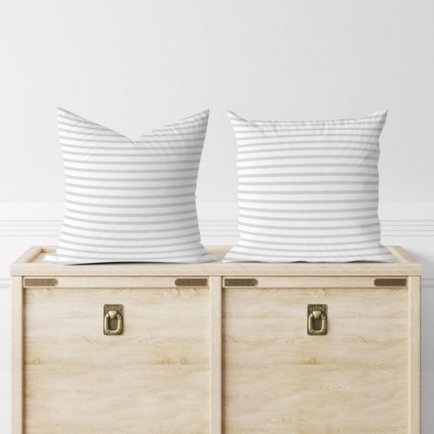 Комплект наволочек Страйп-Поплин (молния) - Белый