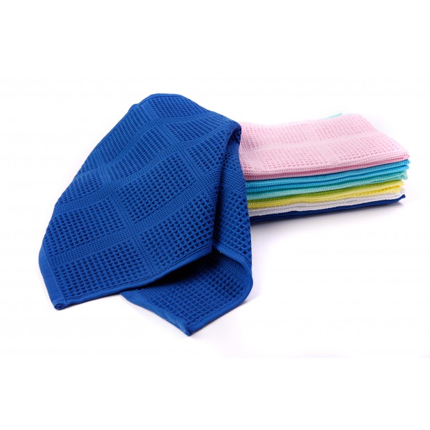 Полотенце вафельное гладкокрашеное - Ярко-синий