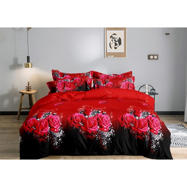 Постельное белье полисатин на молнии - Букет роз