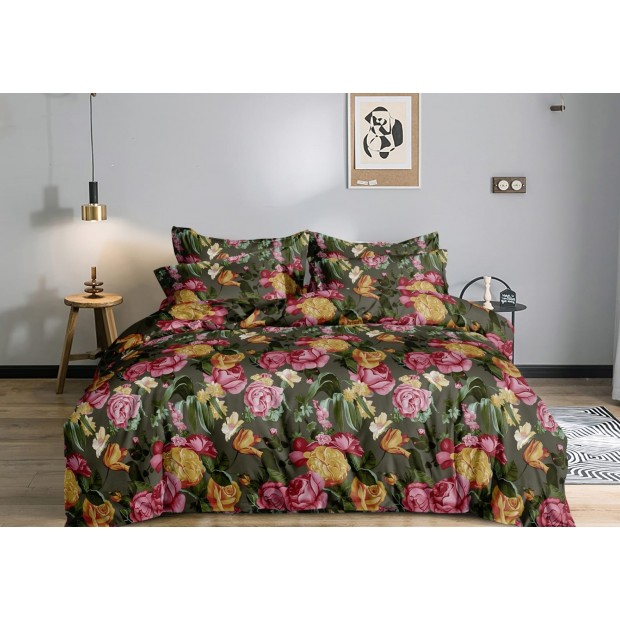 Постельное белье полисатин на молнии - Букет