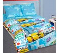 КПБ поплин 1,5 сп. с 1 нав. 70*70 с детским рисунком (молния) - Суперкар - small
