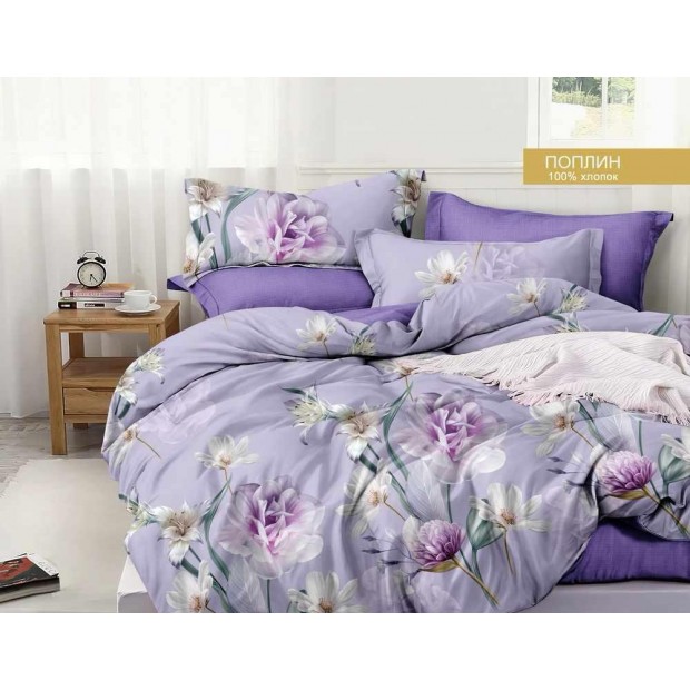 Постельное белье поплин эксклюзив на молнии - Лиловая фантазия